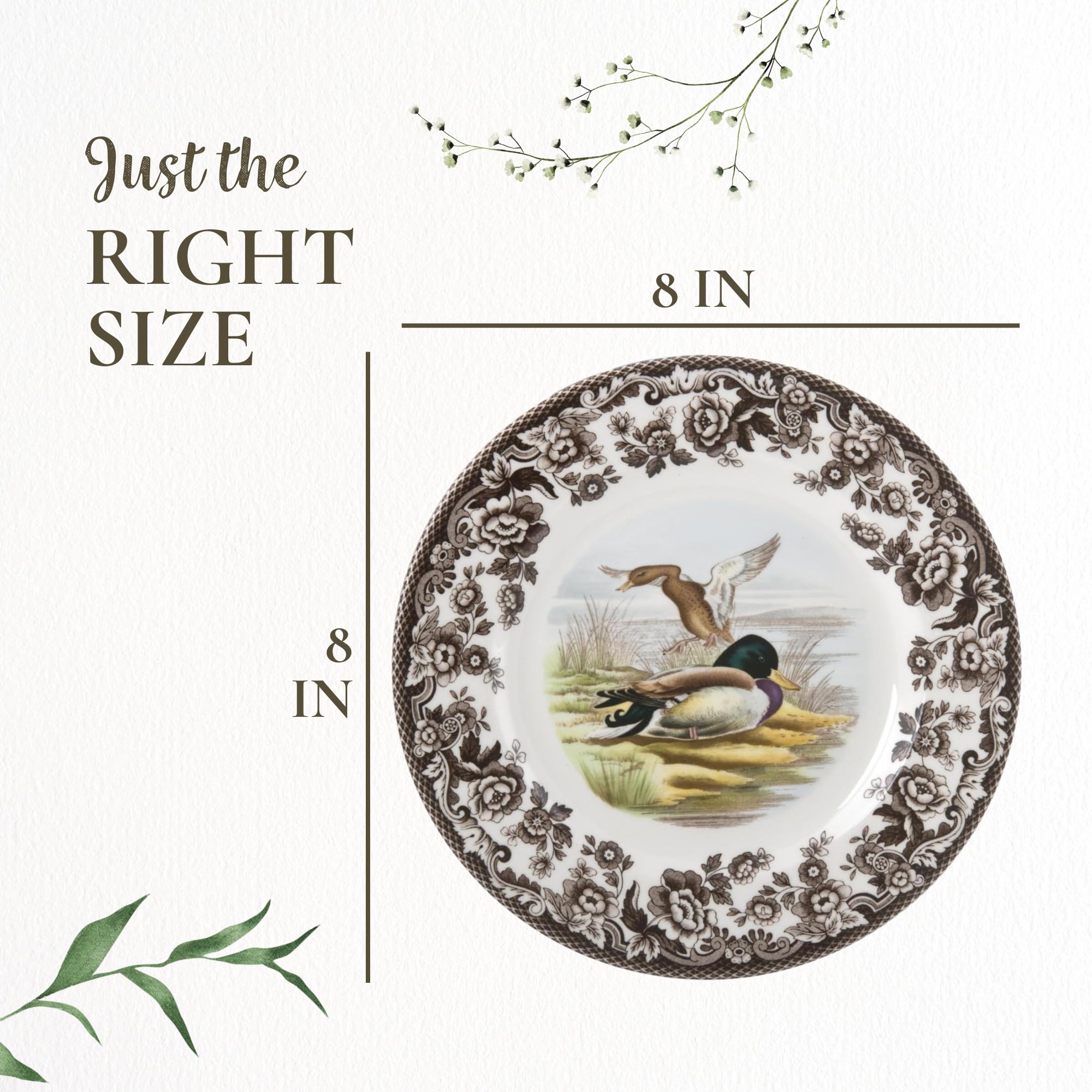 Amazon.com | Spode Woodland Mallard Salad Plate: Salad Plates